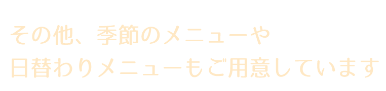 その他、季節のメニューや